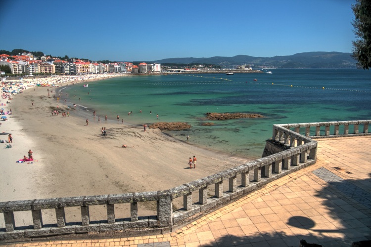 Playa de Silgar en Sanxenxo, Ría de Pontevedra, Galicia, Rías Bajas