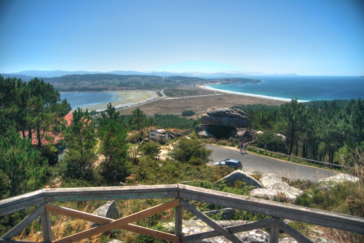 Playa de La Lanzada desde el Mirador de Siradella, O Grove, Rías Bajas, Galicia