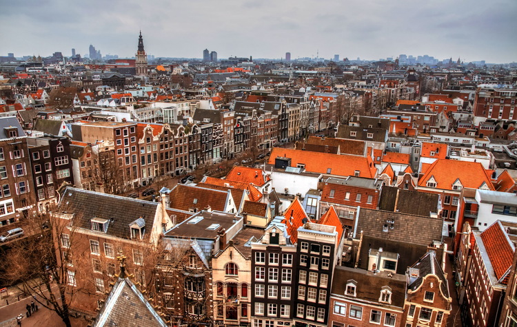 Vistas desde Oude Kerk, Amsterdam, Holanda