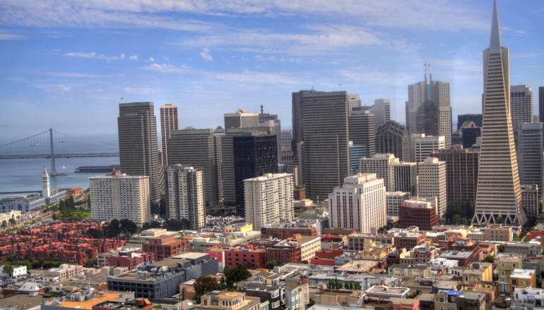 Vistas desde la Coit Tower en Saan Francisco San Francisco, California, USA, Downtown, Coit Tower