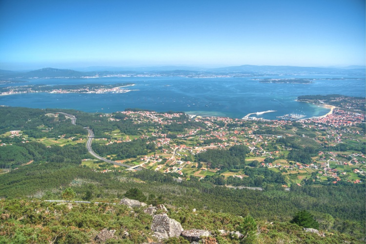 Vistas desde el Mirador de la Curota, Ría de Arousa, Galicia, La Coruña